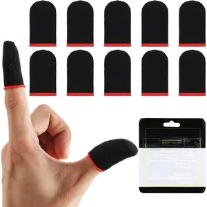 10 count Mobile Phone Gaming Finger Sleeves, Anti   Controller Finger Thumb Sleeve, Superconducting Nanofibers Sleeves, Breathable Finger Covers Touchscreen Gaming Gloves
