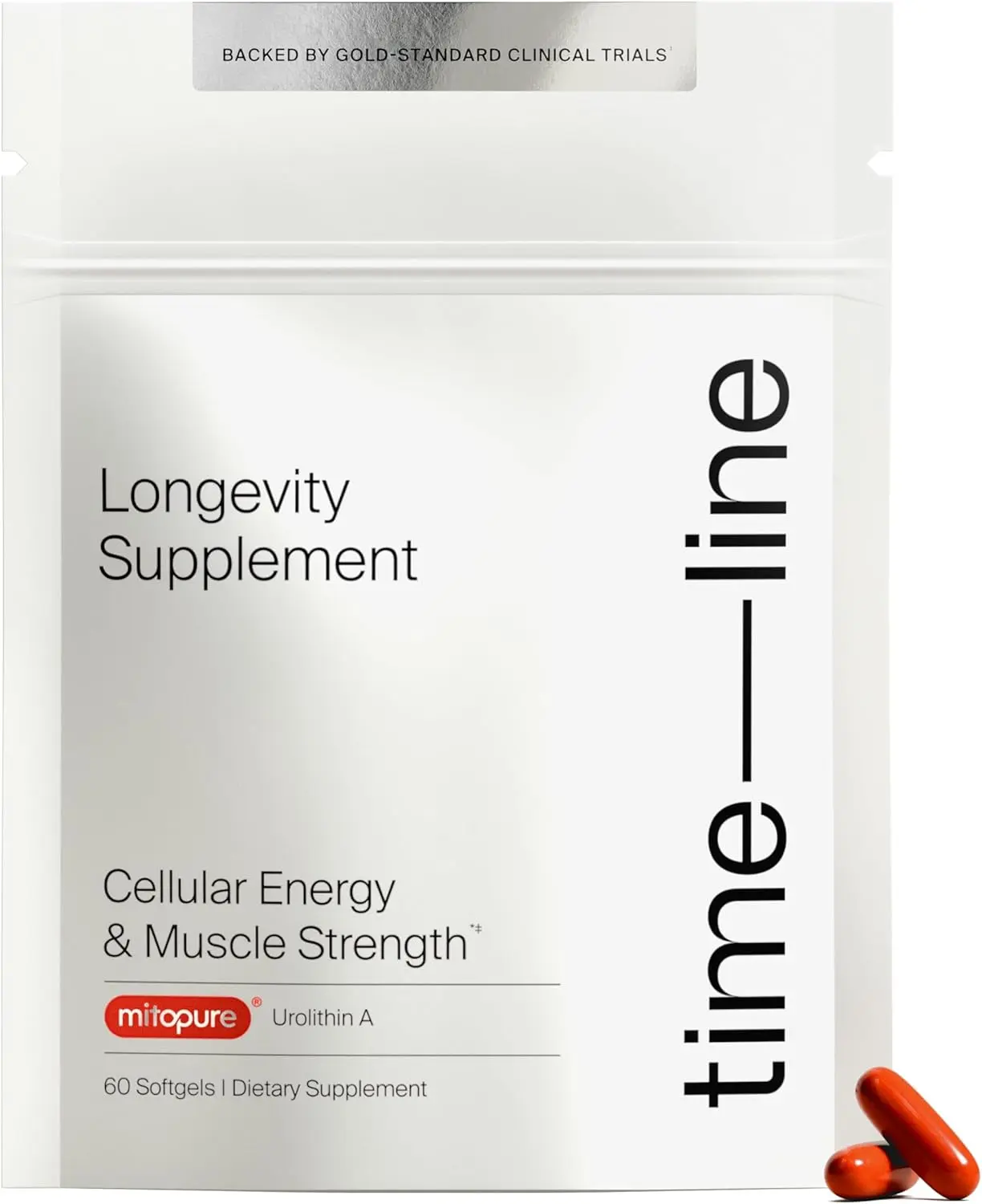 Timeline Mitopure Urolithin A Supplement Softgels - Clinically Proven Healthcare Support for Healthy Aging, Cellular Renewal, Muscle Support - Mitoceutical for Longevity