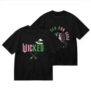 Wicked Movie Graphic Tee - Broadway Musical Elphaba Glinda Casual Short Sleeve T-Shirt