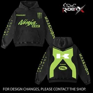Kawasaki Ninja V4 Racing Hoodie Washed Vintage Racing Streetwear, Motorcycle Graphic Hoodie Unisex, Designed for Motor Fans, Sportbike Culture, Speed Lovers & Urban Motorbike Style
