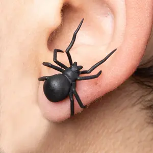 Black Widow Spider Earrings • Hand-Painted • 3D Printed • Quirky • Funny • Weird • Gift