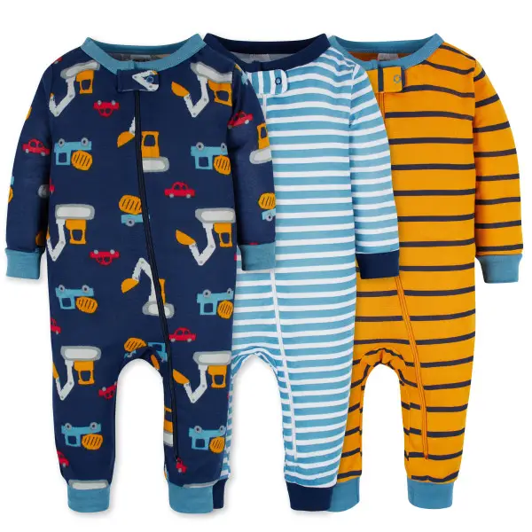 Gerber Toddler Boys' Snug Fit Footless Pajamas - 3-Pack
