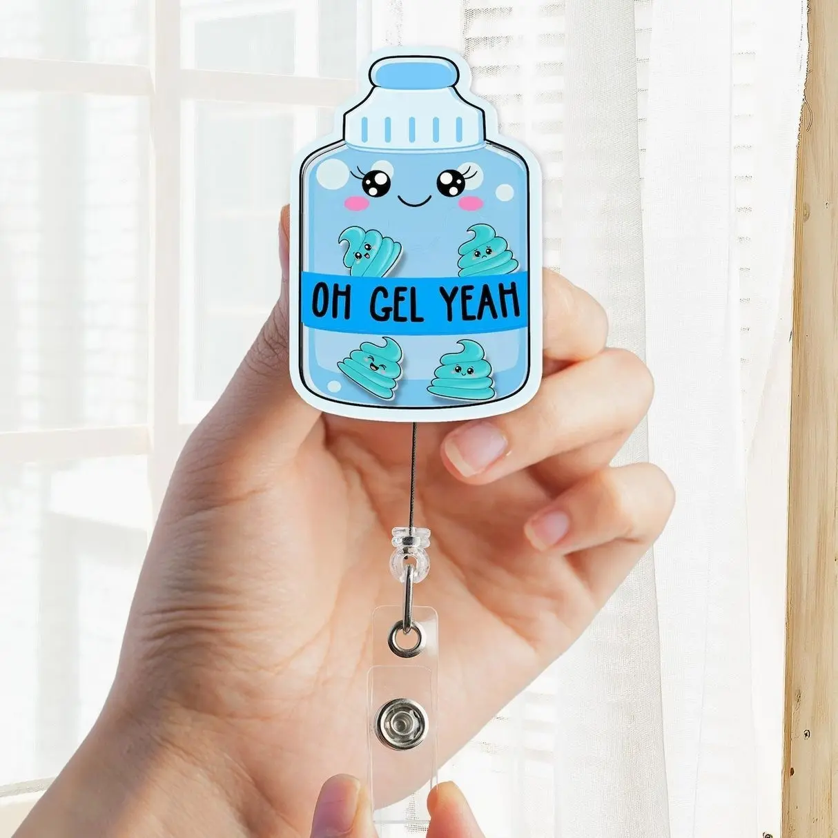 Ultrasound Gel Shaker Badge Reel | Sonographer Tech ID Holder | Funny Medical Gift NLA