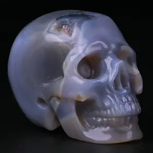 2.0 " Mozambique Agate Carved Crystal Skull,Super Realistic, Crystal Healing