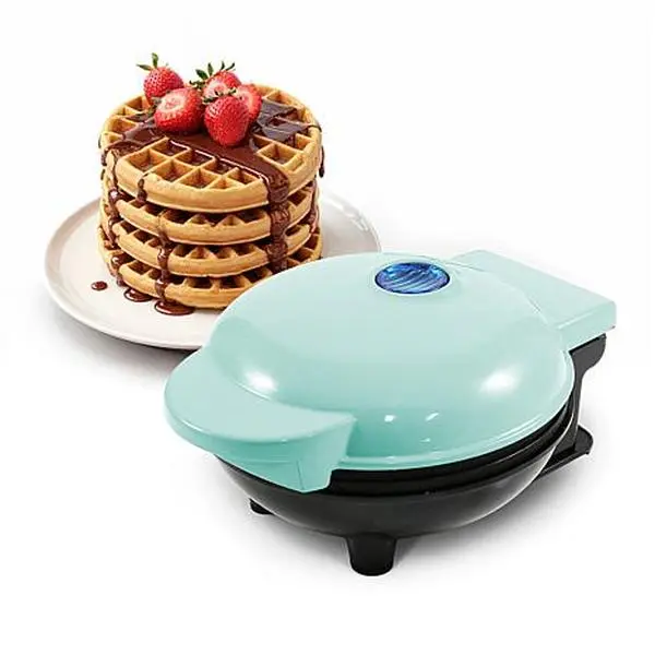 Elite Cuisine Mini Waffle Snack Maker, Mint Elite Cuisine Mini Waffle Snack Maker, Mint