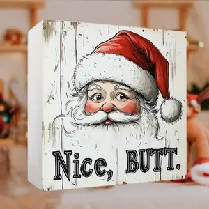 Merry Christmas Santa Claus Nice, But, Foam PVC Desktop Ornament, Home Decor, Party Decorations Supplies, Art Craft Ornament, Party Decorations Supplies, Holiday Accessory, Christmas Ornaments