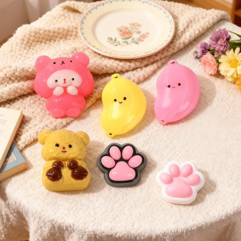 Taba Squishy Fidget Toys 6Pcs, Stress Relief Sensory Squeeze Toys for Kids & Adults, Kawaii Taba Squishies for Party Favors, Classroom, Valentine's Day Gifts, Goodie Bags Stuffers