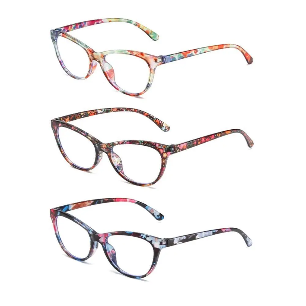 Stylish Floral Print Reading Glasses, Unisex Lightweight Frames with Anti-Blue Light Lenses for Farsightedness