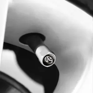 4pcs Aluminum Alloy Tire Valve Caps for Toyota Camry Corolla Rav4 Highlander Tacoma Prius, Dustproof Air Nozzle Covers, Car Accessories