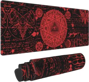 Vintage Mystic Goth Witchy Mouse Pad Extended Large Gaming Mouse Pad XL Oversized Desk Pad Stitched Edges
