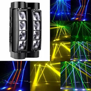 Portable‌ 80W  8LED Spider Moving Head Light / Rotating Ball Laser Beam Strobe Light – for Clubs Bars Stages Home Party