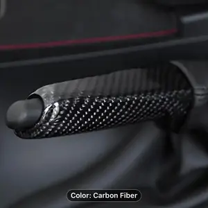 Carbon Fiber Handbrake Cover for BMW E46, E90, E92, E60, E61, F20, F30 Models - Durable PVC, Smooth Finish Interior Accessory