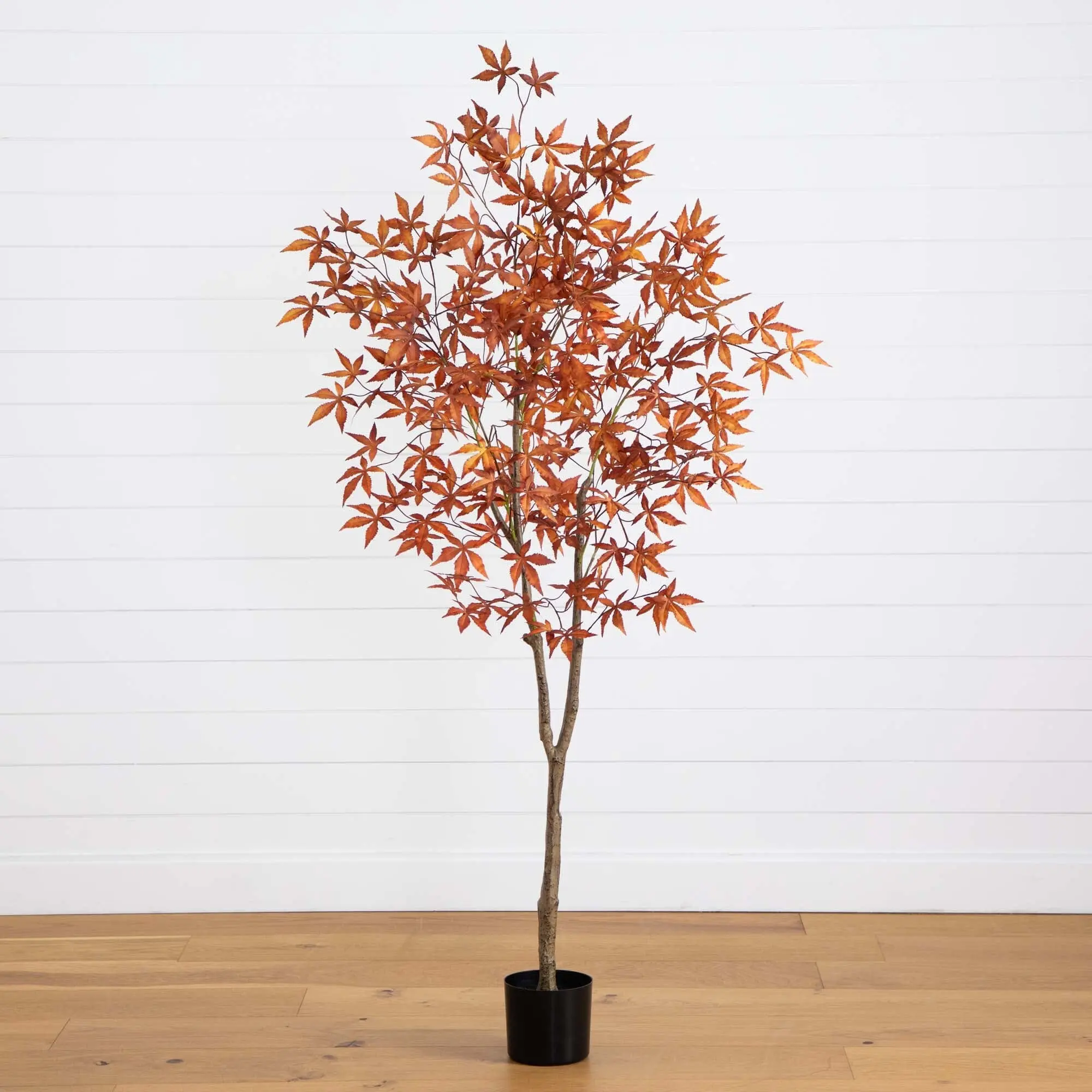 6' Synthetic Japanese Maple Artificial Fall Tree with Decor Pot - Home Decor Nursery Fake Plant