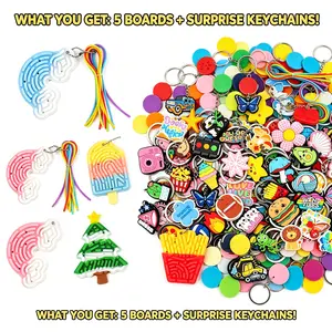 [Ready to Ship] Random Cartoon Keychain, Cute Aesthetic Key Rings for Party Favors, Bulk Gift Bag Fillers, Kawaii Backpack Charms, Trendy DIY Craft Kit