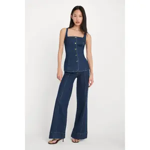 GOOD WAIST PALAZZO JEANS | INDIGO1169