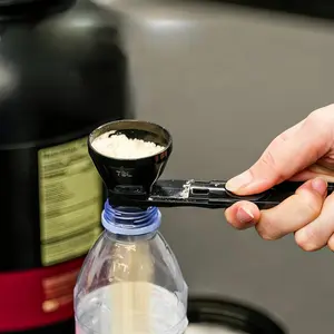 Protein Powder Sliding Spoon,High Quality Funnel for Pre Workout Creatine Powder Formula,Coffee Milk Smoothie Chocolate Powder Kitchen Utensils BPA Free Plastic,Perfect Gift for Valentine's Day Father's Day Anniversary