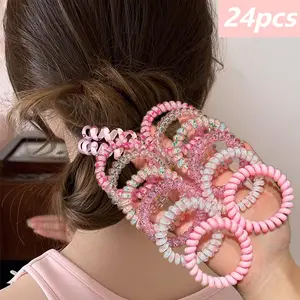 Sweet Candy Color Phone Line Hair Ties, Gradient Color Hair Bands, No Damage Traceless Hair Rubber Bands, Daily Versatile Hair Rope, Scrunchies for hair