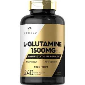 Carlyle L Glutamine Capsules | 1500mg | 240 Count | Advanced Athlete Formula | Pre and Post Workout | Non-GMO, Gluten Free Supplement Carlyle L Glutamine Capsules | 1500mg | 240 Count | Advanced Athlete Formula | Pre and Post Workout | Non-GMO, Gluten Free Supplement