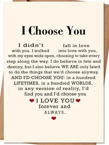 Valentine's Day Gift Card for Him & Her, Romantic Love Letter for Boyfriend Girlfriend Husband Wife, Perfect Anniversary Present Idea