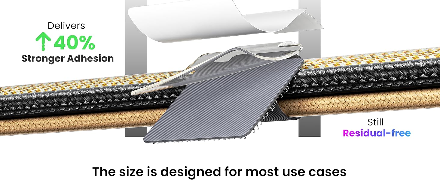 40Pcs Hook and Loop Cable Ties, Self Adhesive Hook and Loop Cable Straps, Sticky-back Cord Organizer, Cable Clip, Household & Office Essentials