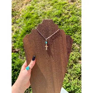 Cross and Turquoise Necklace