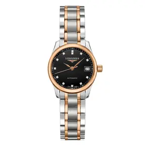 Longines Master Collection 25.5mm Two-Tone 18K Rose Gold & Steel Black Diamond Dial L2.128.5.59.7 WHP038803