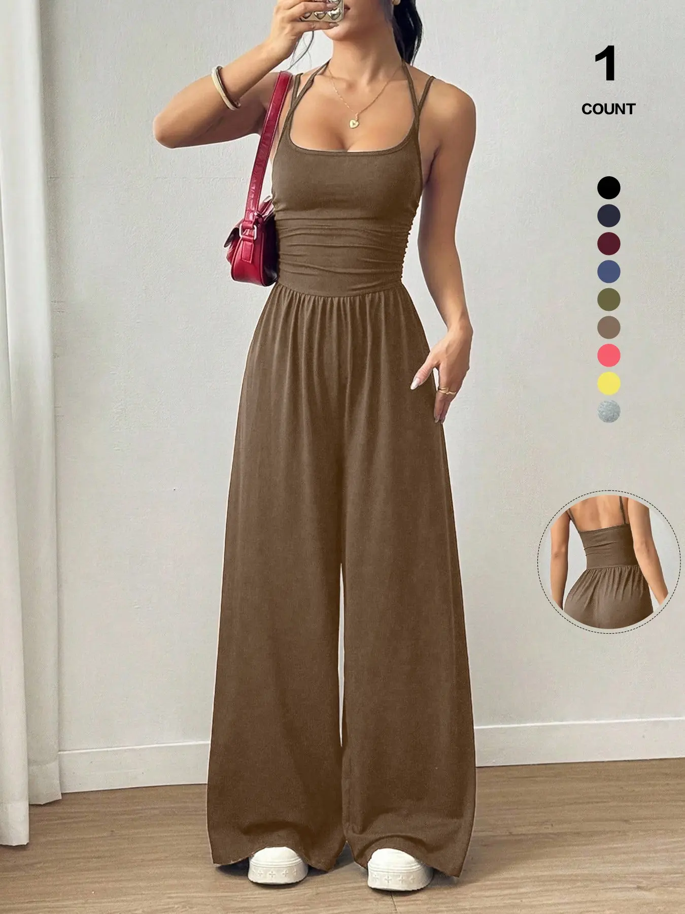 Women's Strapless Casual Wrap Dress Jumpsuit, Fashionable Home Wear, Versatile, Comfortable and Stylish One-Piece Outfit, Casual Comfy Jumpsuit, Fit Jumpsuits