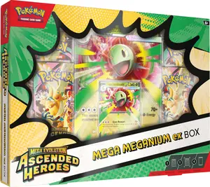 Pokémon TCG: Mega Evolution—Ascended Heroes Mega Meganium ex Box (1 Foil Promo Card, 1 Oversize Lenticular Card & 4 Booster Packs)