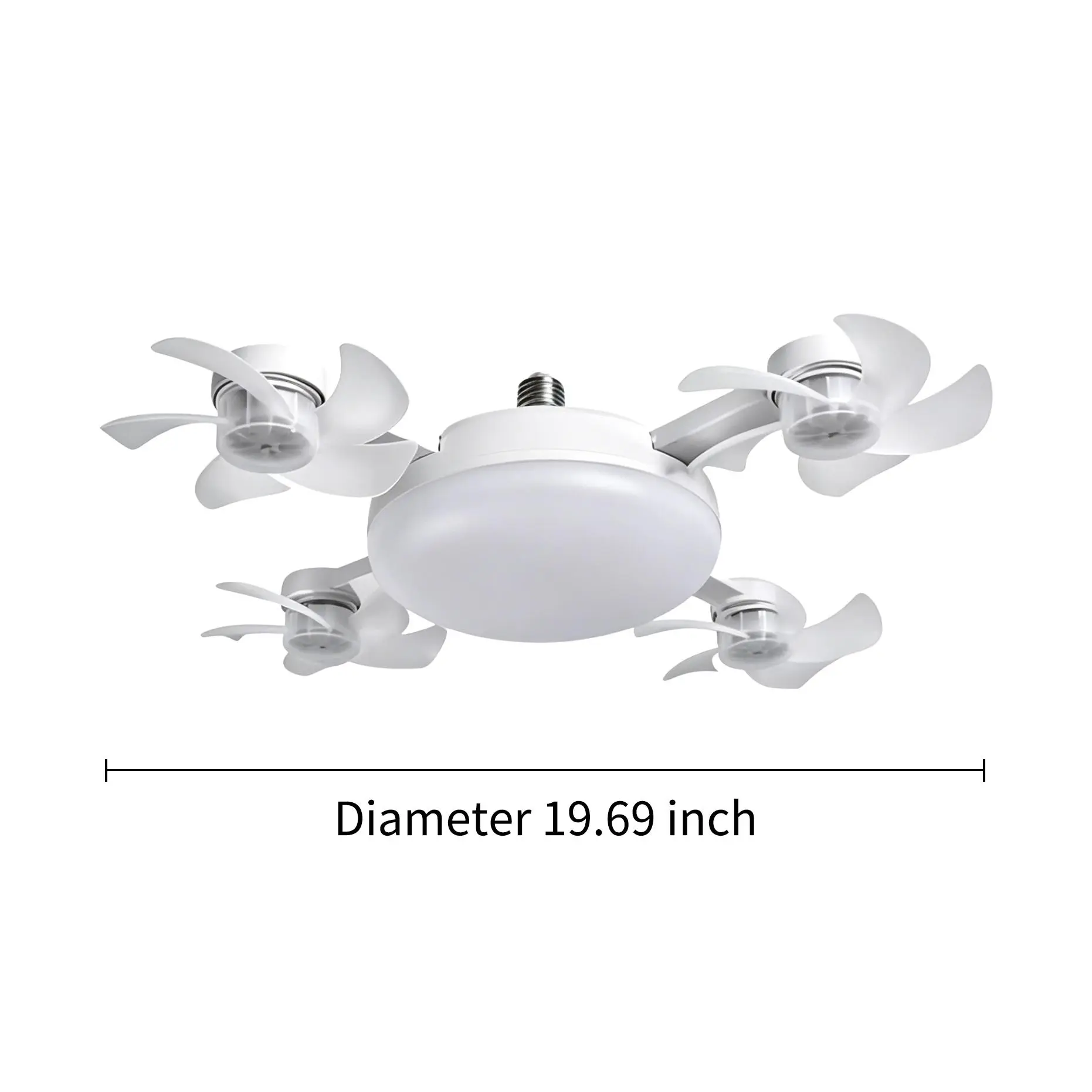 MREGB 2026 New E27 Socket Ceiling Fan Light 2-in-1 Silent LED Fan with Remote Control Energy-Saving Cooling & Lighting Combo for Home Bedroom Dorm Room Apartment Summer Essentials