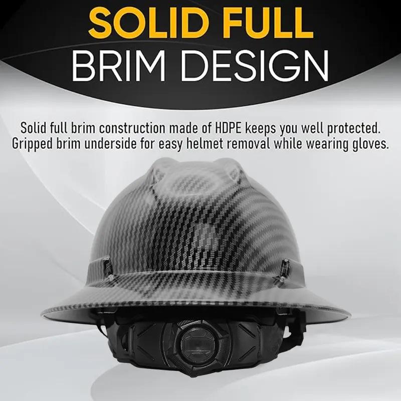 Yeomoo Carbon Fiber Safety Helmet Lightweight Shockproof Protective Hard Hat For Outdoor Working Use