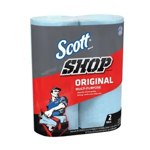 Scott 75040 - Original Shop Towels - Soft, Strong & Highly Absorbent 55 Towels/Roll - Twin pack - 10"x13" for Automotive & Workshop Use