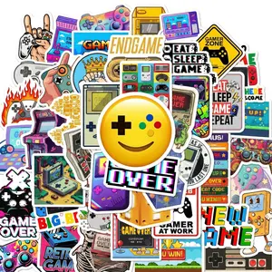 50PCS Gaming Stickers Pack, Waterproof Vinyl Video Game Decals for Water Bottle, Laptop, Phone, Tablet, Skateboard, Helmet, Retro Gamer Stickers for Boys, Teens, Kids, Console Controller Arcade Sticker Set