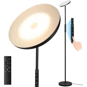 Floor Lamp, Upgraded 40W 4000LM Super Bright Torchiere LED Floor Lamps for Living Room, Stepless Dimmable Color Temperature 2700K-6500K with Remote & Touch Control, Standing Light for Bedroom Office