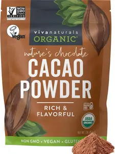 Organic Cacao Powder, Unsweetened, 1 lb (454 g) – Rich Dark Chocolate Flavor, Perfect for Baking, Smoothies & Hot Chocolate – Vegan, Keto, Paleo, Non-GMO & Gluten-Free Cocoa Powder