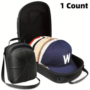 Durable Hard Shell Cap Carrier Case, 1 Count Anti-crush Waterproof Dustproof Organizer Baseball Hat Organizing Storage with Handle for Travel & Home Use