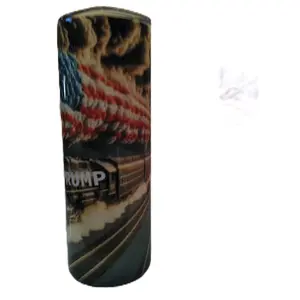 20oz patriotic train tumbler with Metal Straw (see photos)