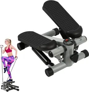 Mini Stepper Exercise Machine Stair Stepper with Resistance Band, Fitness Stepper for Home Use