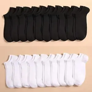 1 Pair Unisex Plain Color Low Cut Boat Socks, Thin Breathable Anti-Odor Sweat-Absorbing Soft Lightweight Ankle Socks for Casual, Daily Wear, Running, Gym & All Occasions