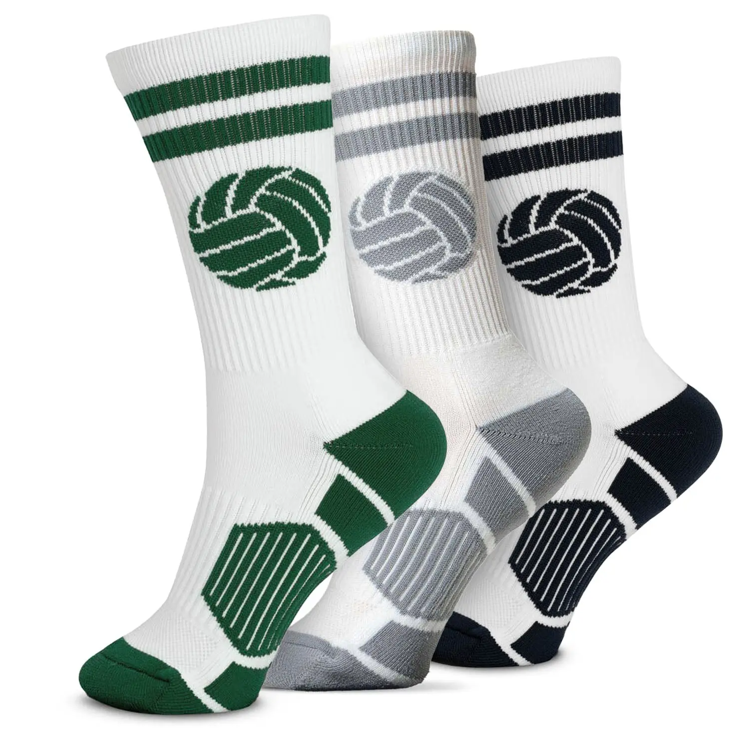 Woven Mid-Calf Volleyball Sock Set - Dishing Dimes, Women's Crew Socks with Cushion, Performance Design, Shock Absorption, Arch Support, Crew Socks Women, Cushion Crew Sports Socks
