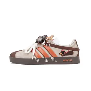 Adidas VL COURT 2.0 Lifestyle Chocolate Dachshund Design Sneakers for Men and Women with Durable Low-Top Style