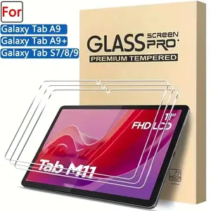 3 Pack HD Tempered Glass Screen Protector for Galaxy Tab A9/a9+/s7/s8/s9, Anti-Scratch, Compatible with Galaxy Tab S9 Plus/tab S11 Ultra/Galaxy Tab S10 FE+9H hardness anti fall protective film of equivalent model Tablet Protector