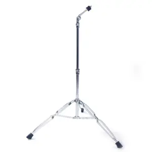 Straight Cymbal Stand Adjustable Drum Hardware Holder Heavy Duty Chrome Steel Percussion Mount with Double Braced Legs for Beginner Drummers Band Practice Studio Stage Performance