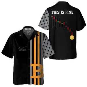 Bitcoin Just Hold It Hawaiian Shirt, Bitcoin Shirt For Men & Women, Short Sleeve Casual Button Down Shirts Summer Beach Shirt, Tropical Floral Shirt