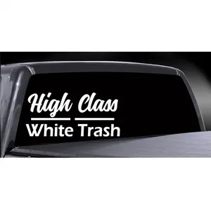 High Class White Trash Bumper Sticker - Durable Vinyl Decal for Cars & Trucks - Eye-Catching Design - Easy Application - Fast Shipping