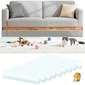 18 Pack Under Couch Blocker, Under Bed Blocker for Pets, Prevents Items from Going Under Furniture, Length Adjustable, Comes with Specialized Tape, Easy to Install, No Residue After Removal (3.5" H)