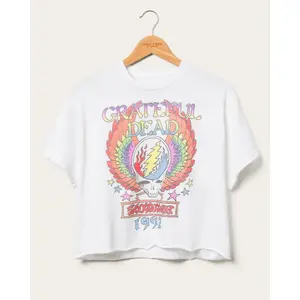 Women's Grateful Dead Winged Skull Flea Market Crop Tee