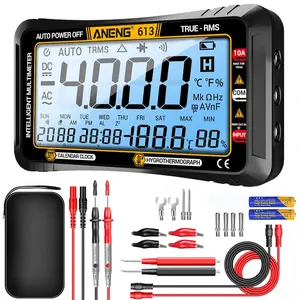 Multimeter Tester,4000 Counts Voltage Tester,Auto-Ranging TRMS Volt Meter,Large LCD Ohm Meter Measures AC/DC,Voltage,Resistance, Diode,Continuity,Capacitance,Temperature
