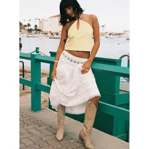 Calling For You Flowy Maxi Skirt White