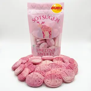 Bubs Wild Strawberry Pomegranate Oval Swedish Candy 1/2 lb -Sweet Bonbon