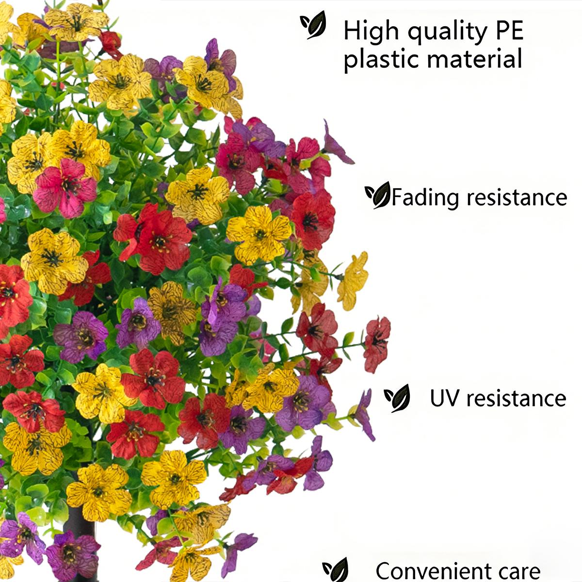 22 Inch Artificial Flower Stake Outdoor Decor | Multi-Color Garden Stakes for Yard & Lawn, UV Protected Heavy Duty Plastic, All Season Fade-Resistant Decoration (Mixed Color)